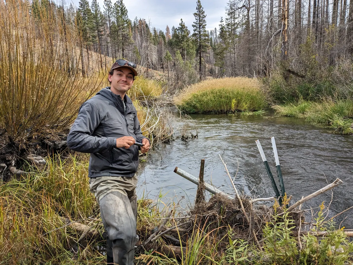 Photo: TSF staffer Syd Godfrey participating in the “build like a beaver” training.
