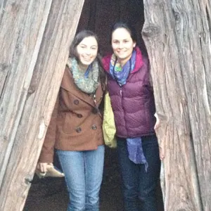 TSF's current AmeriCorps Members Karen Atkins and Amber Taxiera, in the Barkhouse in Nevada City.